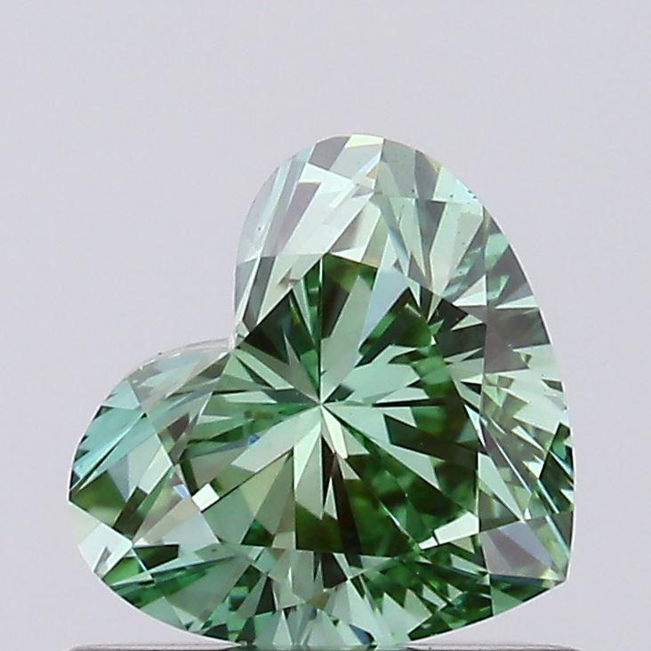 0.70 Ct. Fancy Vivid Green Heart Lab Grown Diamond