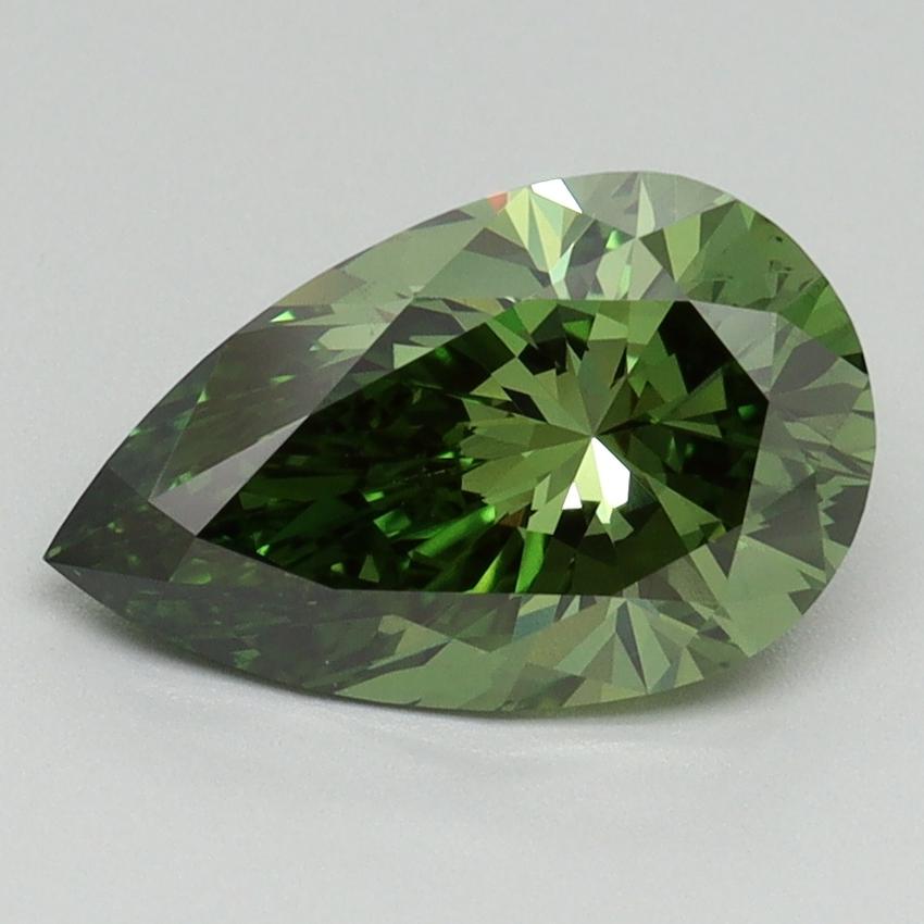 1.96 Ct. Fancy Vivid Green Pear Lab Grown Diamond