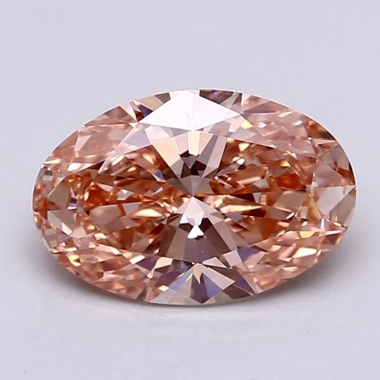 2.97 Ct. Fancy Vivid Pink Oval Lab Grown Diamond