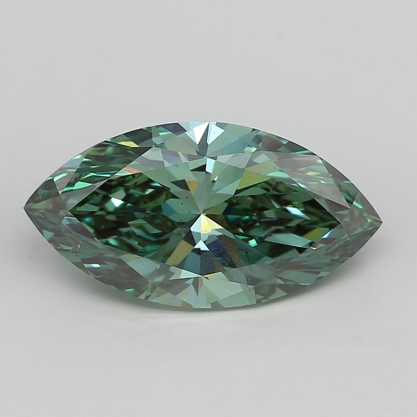 7.00 Ct. Fancy Vivid  Green Marquise Lab Grown Diamond