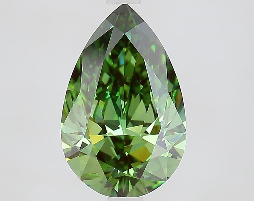 2.50 Ct. Fancy Vivid Green Pear Lab Grown Diamond