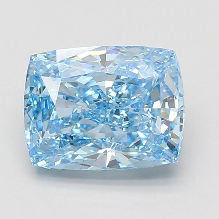 3.02 Ct. Fancy Vivid Blue Cushion Lab Grown Diamond