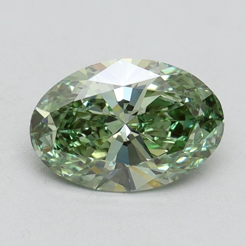 1.11 Ct. Fancy Vivid Green Oval Lab Grown Diamond