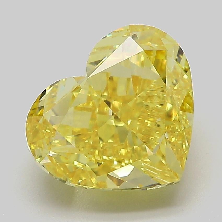 4.08 Ct. Fancy Vivid Yellow Heart Lab Grown Diamond