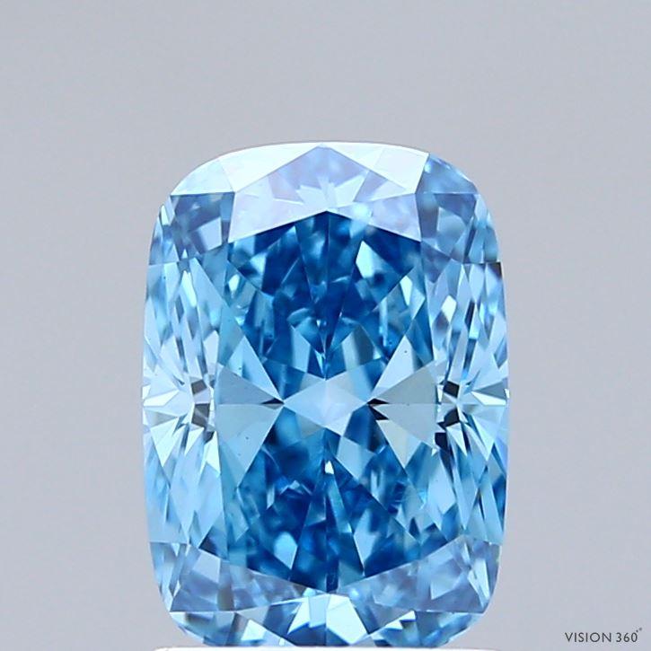 1.82 Ct. Fancy Vivid  Blue Cushion Lab Grown Diamond
