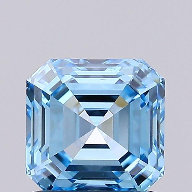 1.01 Ct. Fancy Vivid Blue Asscher Lab Grown Diamond