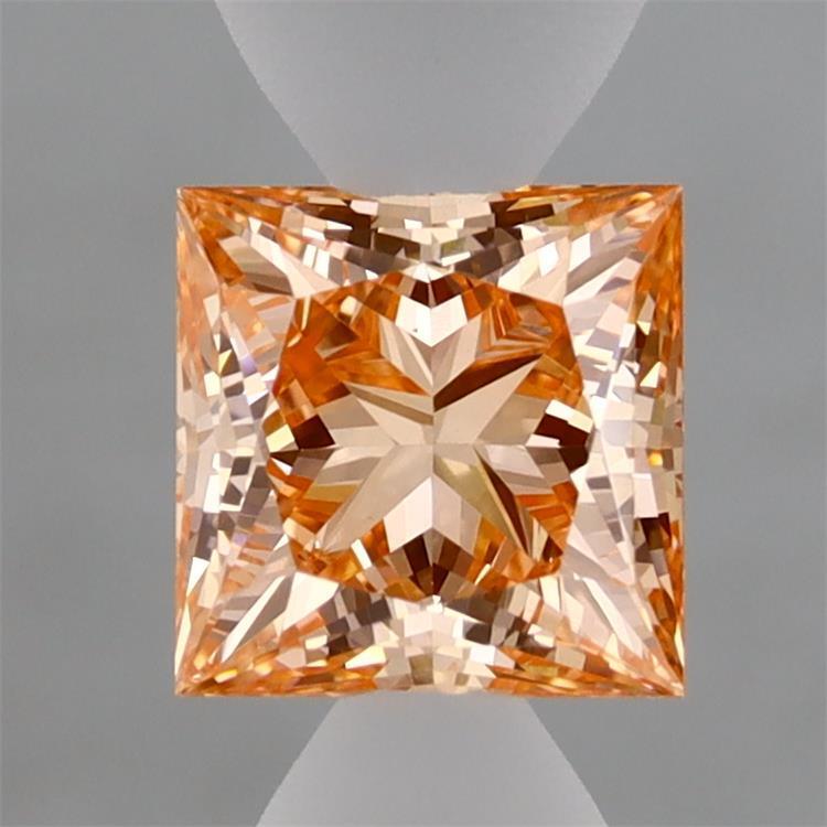 1.06 Ct. Fancy Vivid Orangy Pink Princess Lab Grown Diamond