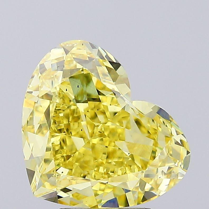5.02 Ct. Fancy Intense Yellow Heart Lab Grown Diamond