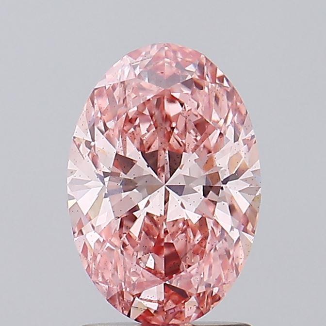 1.58 Ct. Fancy Vivid Pink Oval Lab Grown Diamond