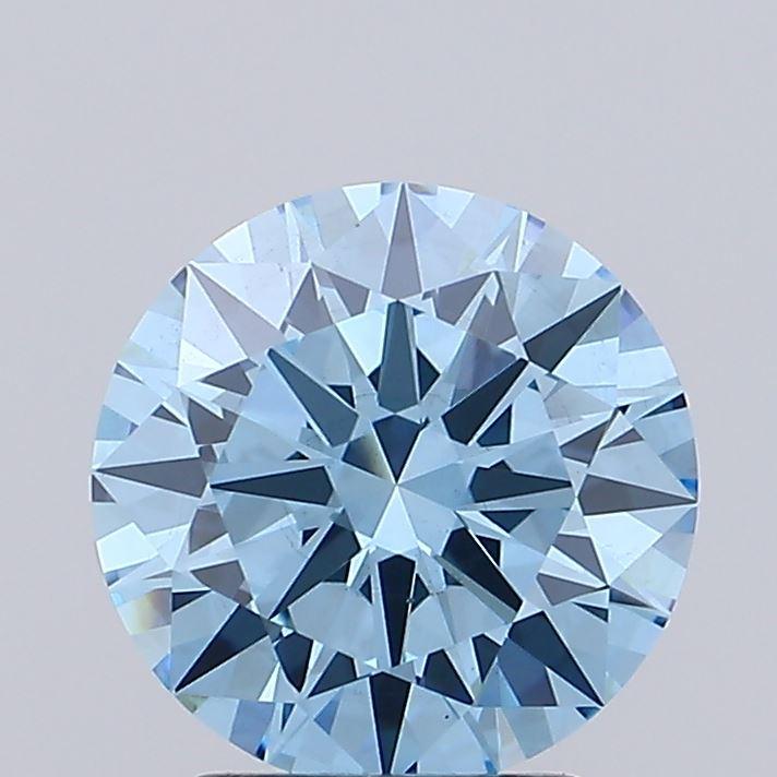 2.45 Ct. Fancy Vivid Blue Round Lab Grown Diamond