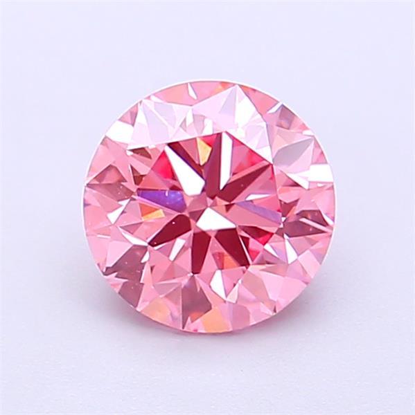 0.48 Ct. Fancy Vivid Orangy Pink Round Lab Grown Diamond