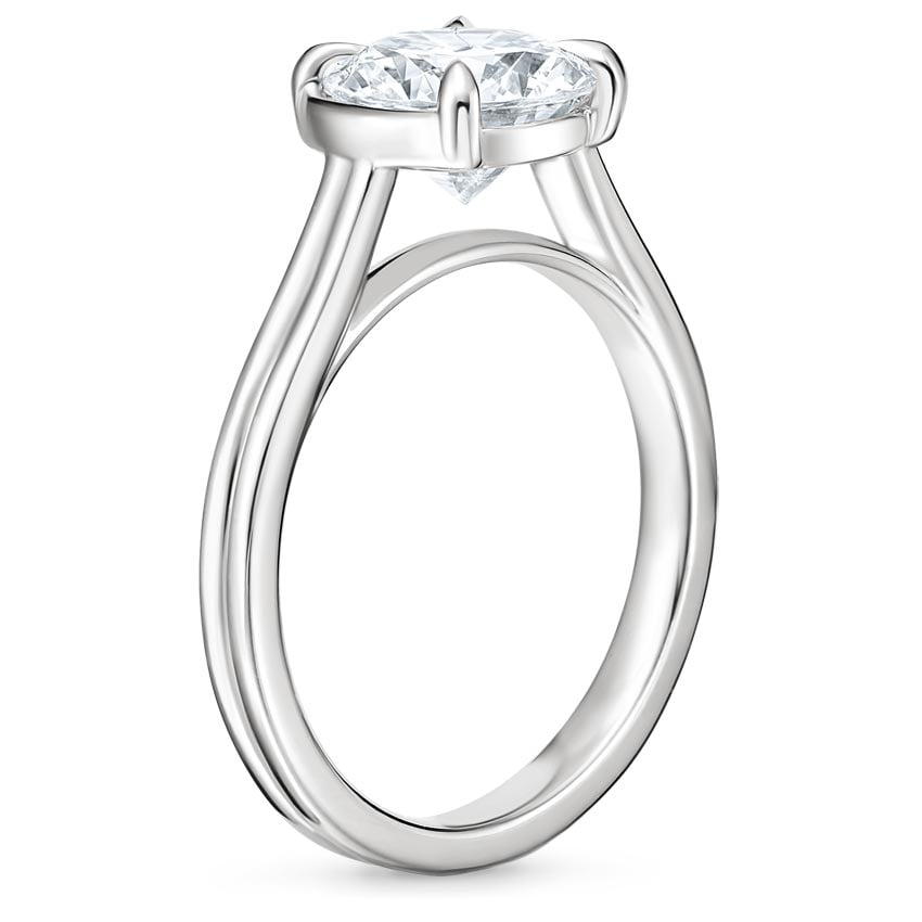 18K White Gold Jade Trau Alure Solitaire Ring, large side view