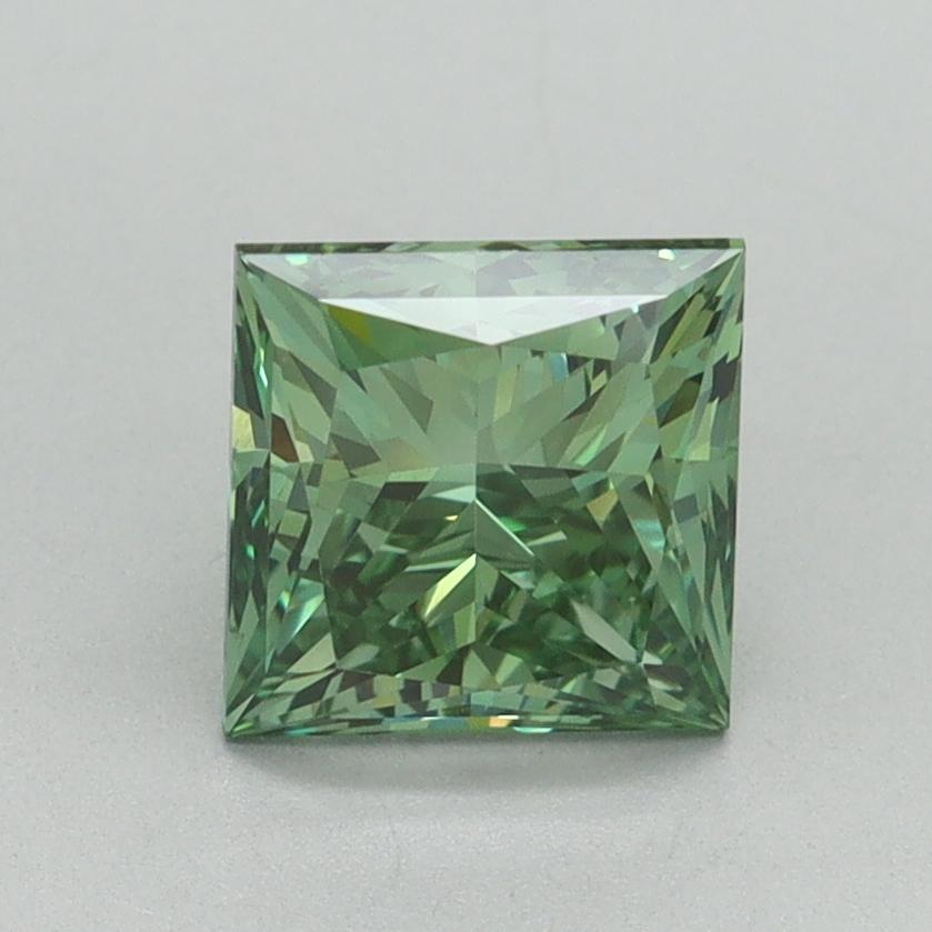 1.63 Ct. Fancy Vivid Green Princess Lab Grown Diamond