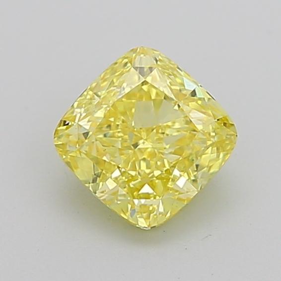 1.04 Ct. Fancy Vivid Yellow Cushion Lab Grown Diamond