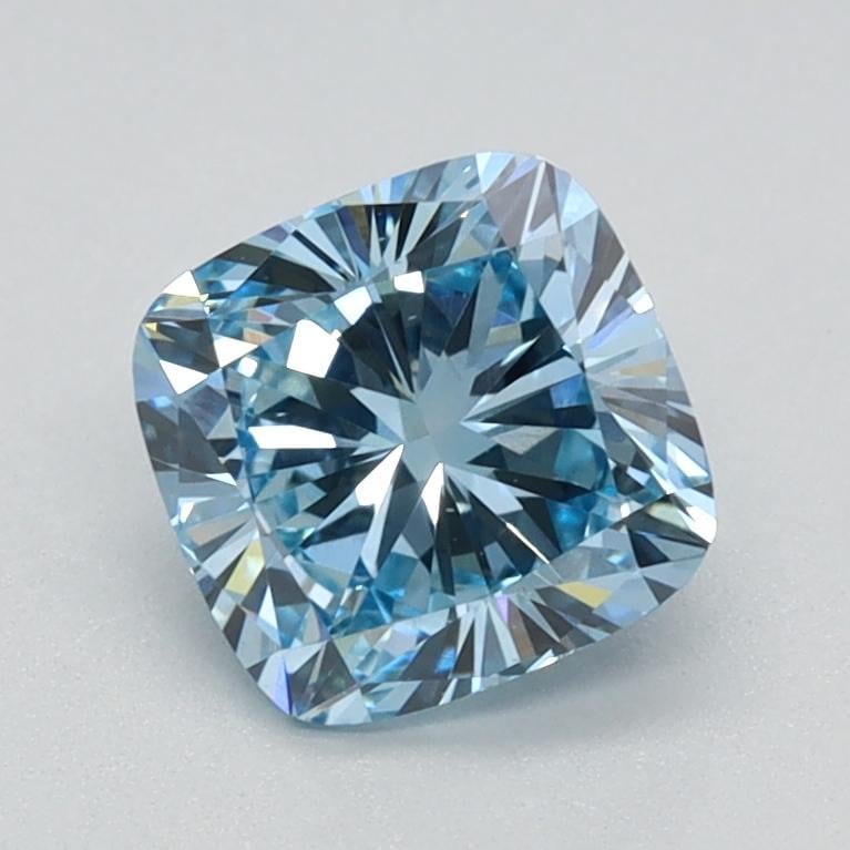 1.06 Ct. Fancy Vivid Blue Cushion Lab Grown Diamond