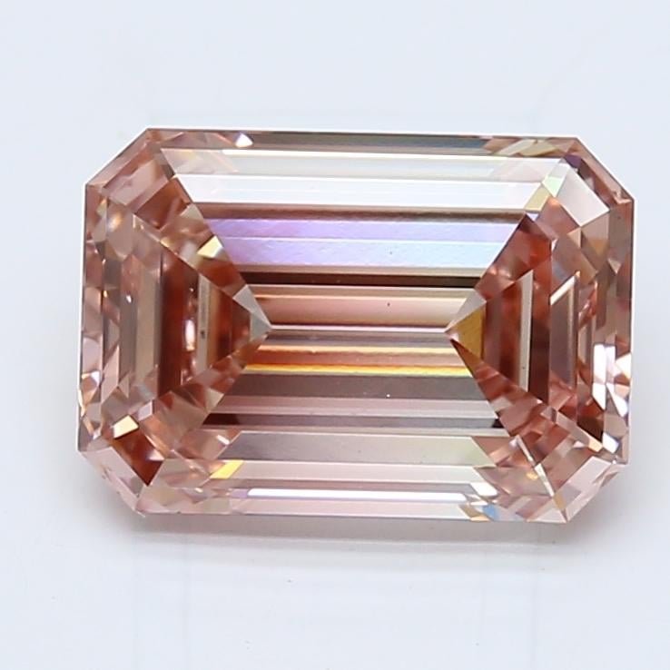3.03 Ct. Fancy Vivid Brownish Pink Emerald Lab Grown Diamond