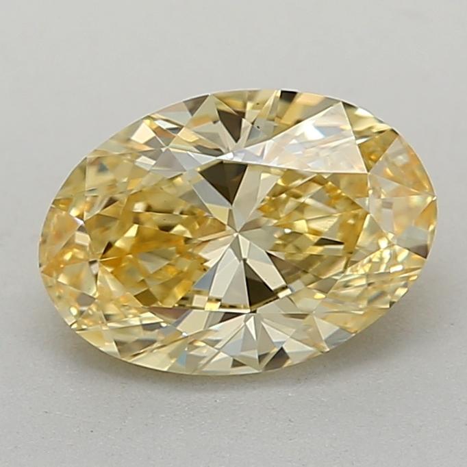 0.86 Ct. Fancy Intense Yellow Oval Lab Grown Diamond