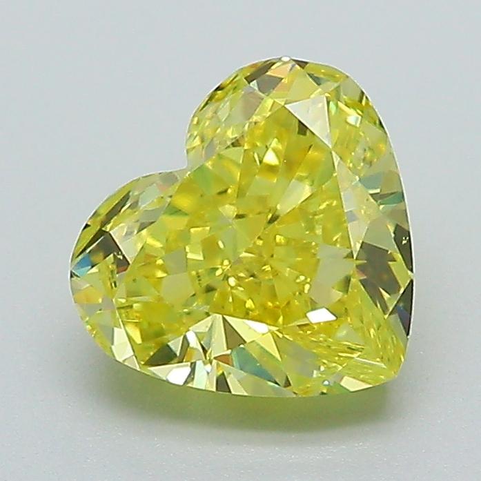 1.57 Ct. Fancy Vivid Yellow Heart Lab Grown Diamond
