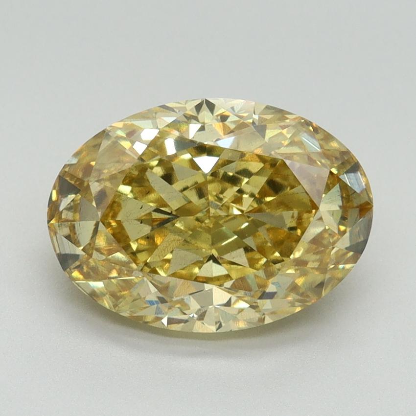 3.19 Ct. Fancy Intense Yellow Oval Lab Grown Diamond