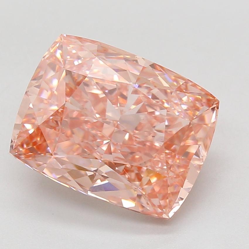 7.04 Ct. Fancy Vivid Pink Cushion Lab Grown Diamond