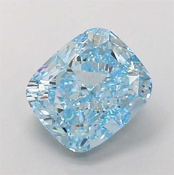 2.37 Ct. Fancy Vivid  Blue Cushion Lab Grown Diamond