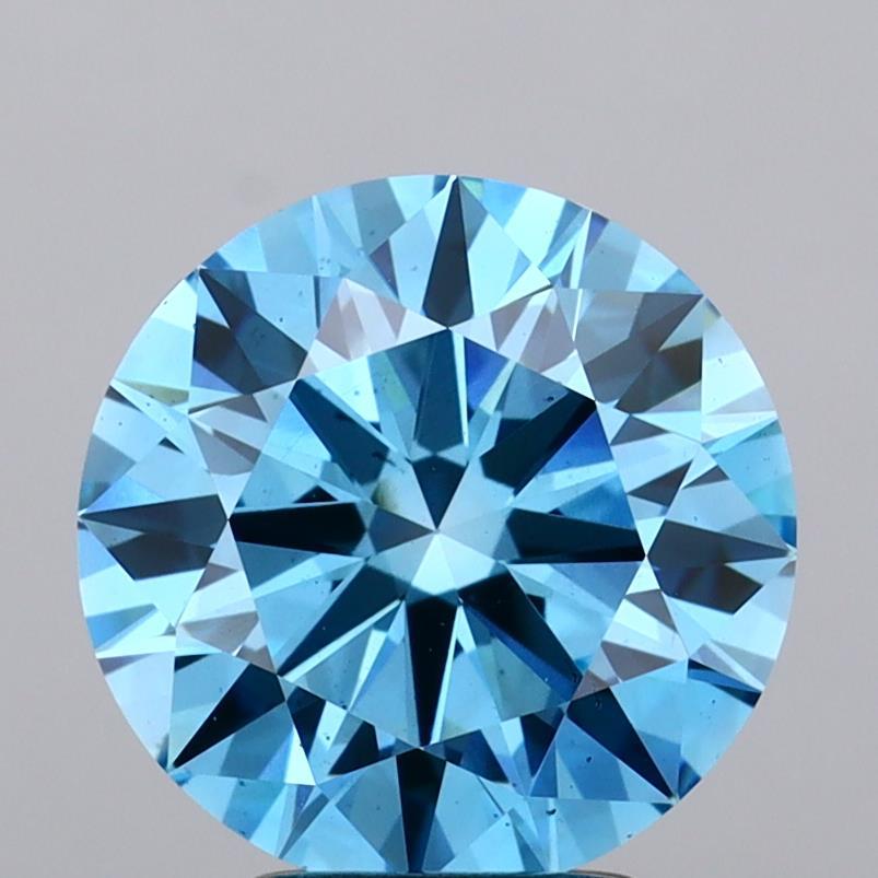 3.52 Ct. Fancy Vivid Blue Round Lab Grown Diamond