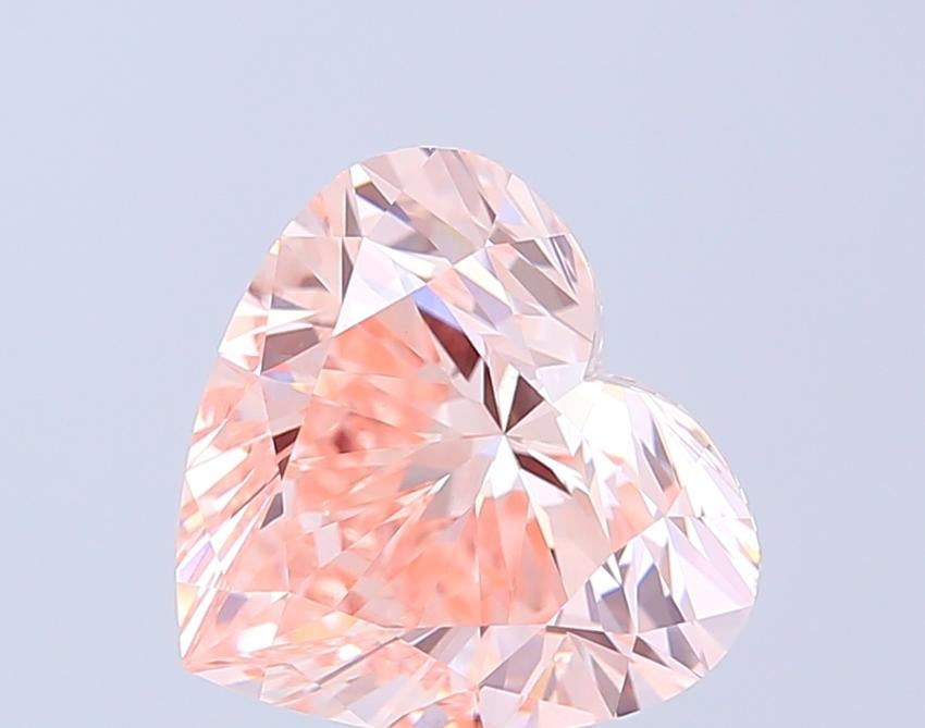 4.07 Ct. Fancy Intense  Pink Heart Lab Grown Diamond