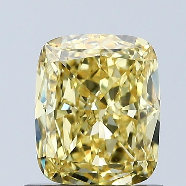 1.05 Ct. Fancy Vivid Yellow Cushion Lab Grown Diamond