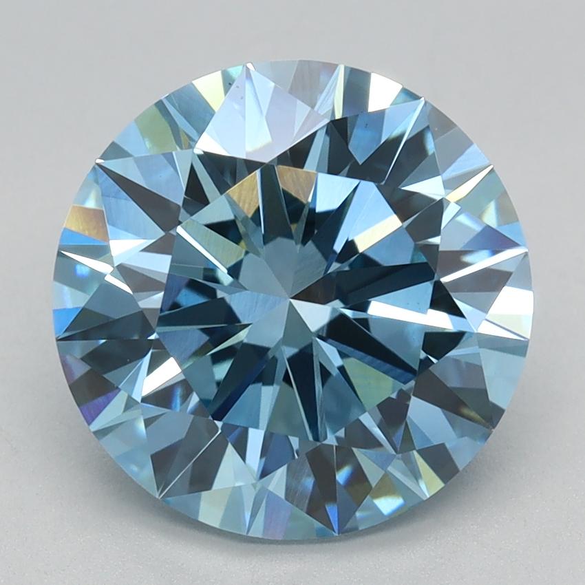 3.01 Ct. Fancy Vivid Blue Round Lab Grown Diamond