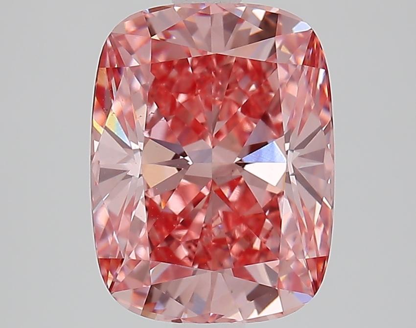 3.28 Ct. Fancy Vivid Pink Cushion Lab Grown Diamond