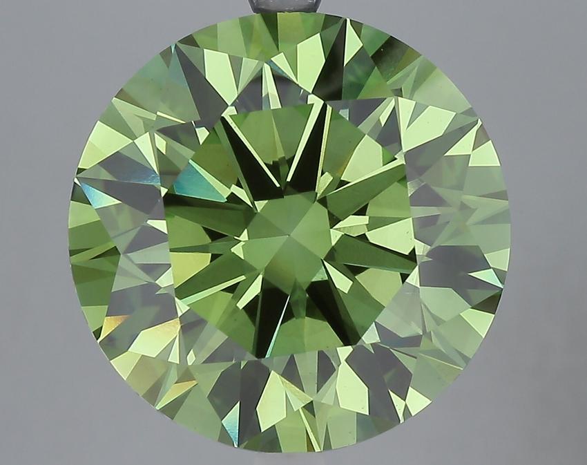 10.06 Ct. Fancy Vivid Green Round Lab Grown Diamond
