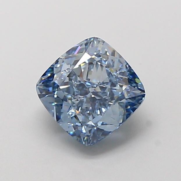 1.55 Ct. Fancy Vivid  Blue Cushion Lab Grown Diamond