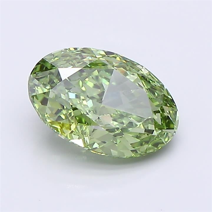 2.01 Ct. Fancy Vivid  Green Oval Lab Grown Diamond