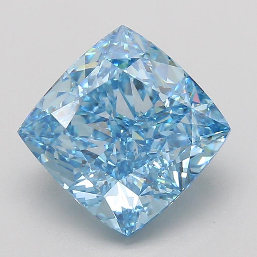 5.00 Ct. Fancy Vivid Blue Cushion Lab Grown Diamond
