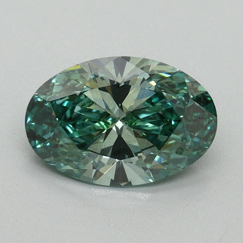 1.46 Ct. Fancy Vivid Green Oval Lab Grown Diamond