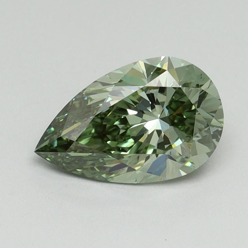1.01 Ct. Fancy Vivid Green Pear Lab Grown Diamond