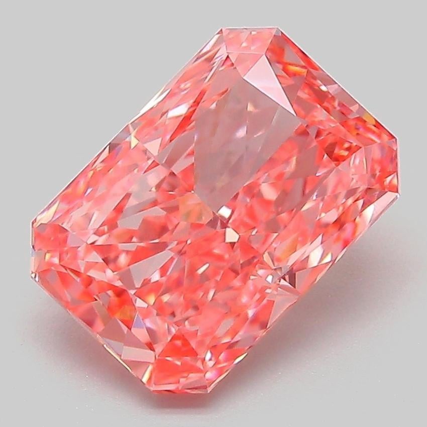 3.04 Ct. Fancy Vivid Pink Radiant Lab Grown Diamond