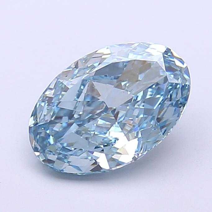 1.96 Ct. Fancy Vivid  Blue Oval Lab Grown Diamond
