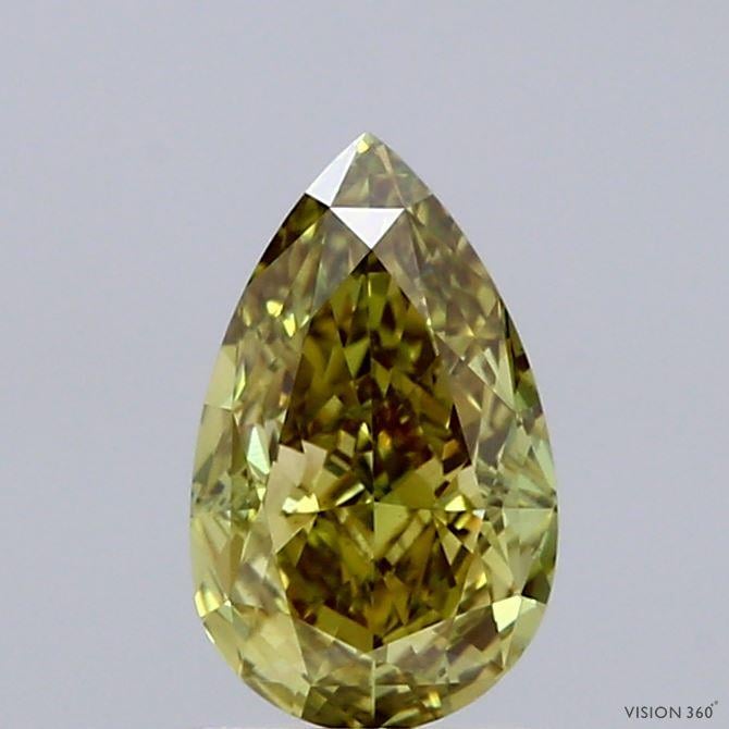 1.08 Ct. Fancy Vivid Green Pear Lab Grown Diamond
