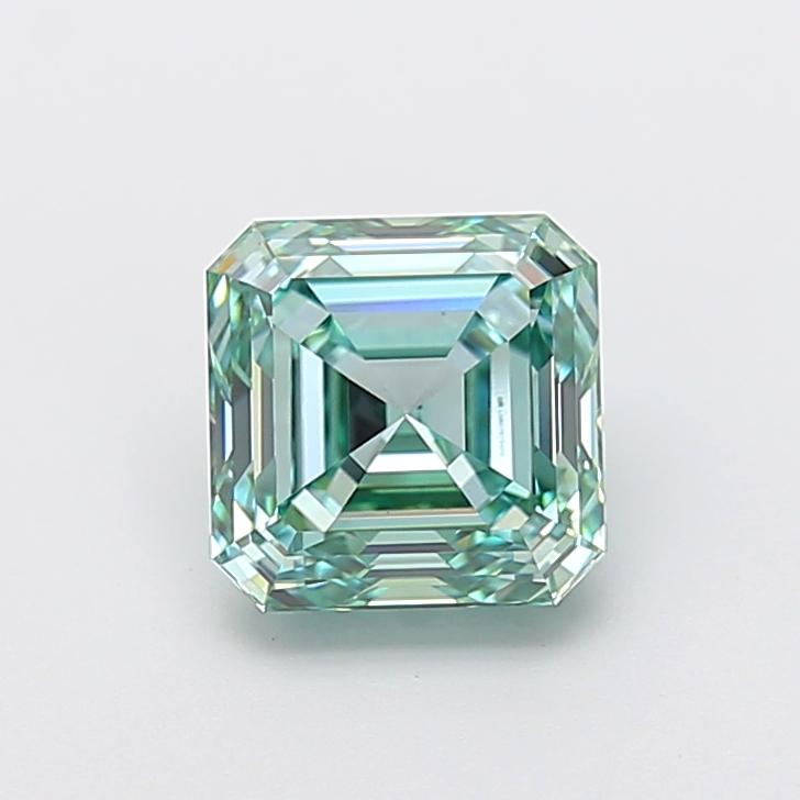 2.54 Ct. Fancy Vivid Green Asscher Lab Grown Diamond