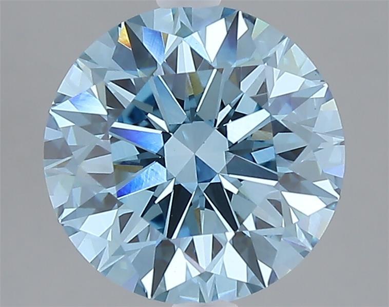 3.01 Ct. Fancy Vivid Blue Round Lab Grown Diamond