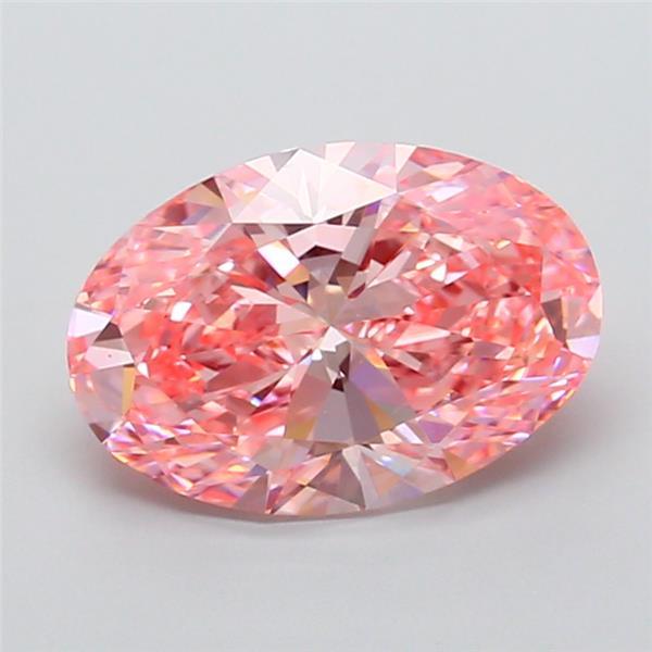 4.18 Ct. Fancy Vivid Pink Oval Lab Grown Diamond