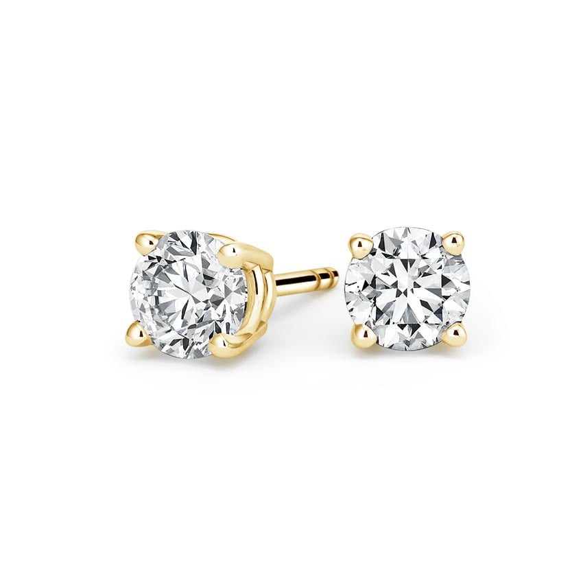 Round Diamond Stud Earrings (1/2 ct. tw.) in 18K Yellow Gold