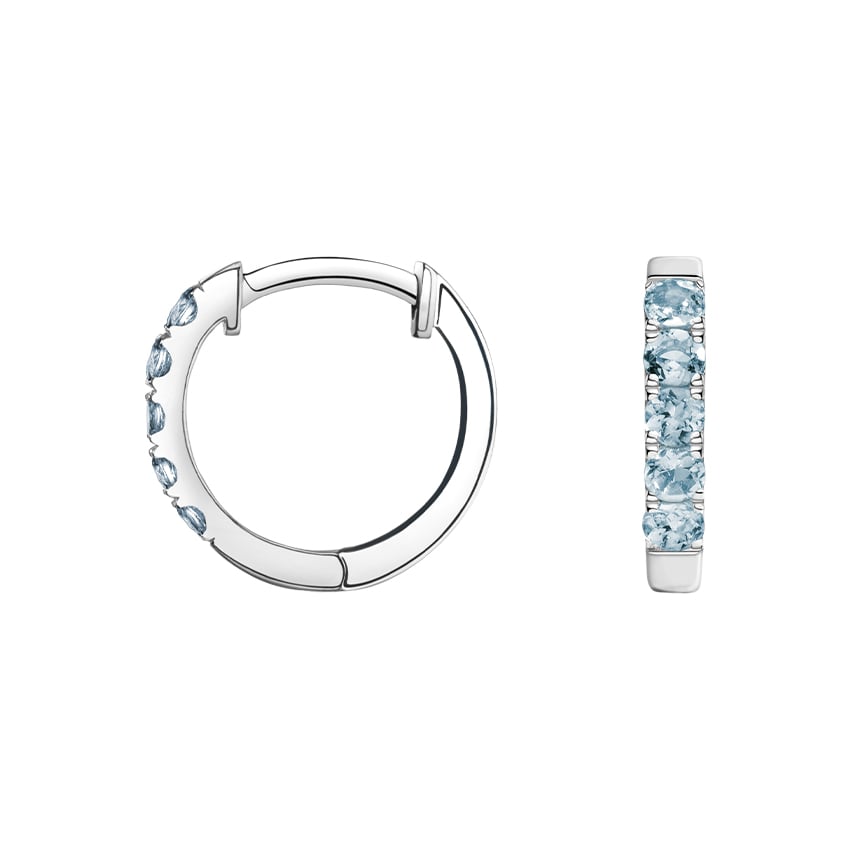 aquamarine huggie earrings