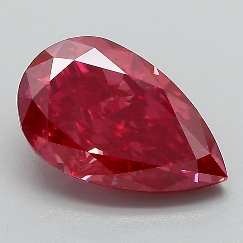 2.11 Ct. Fancy Vivid Red Pear Lab Grown Diamond