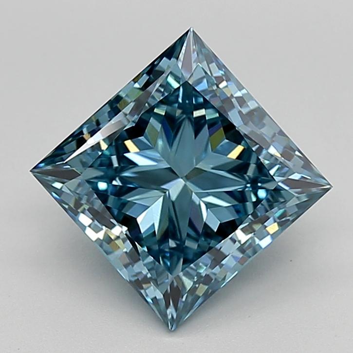 3.54 Ct. Fancy Vivid  Blue Princess Lab Grown Diamond