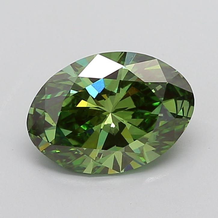 3.81 Ct. Fancy Vivid  Green Oval Lab Grown Diamond