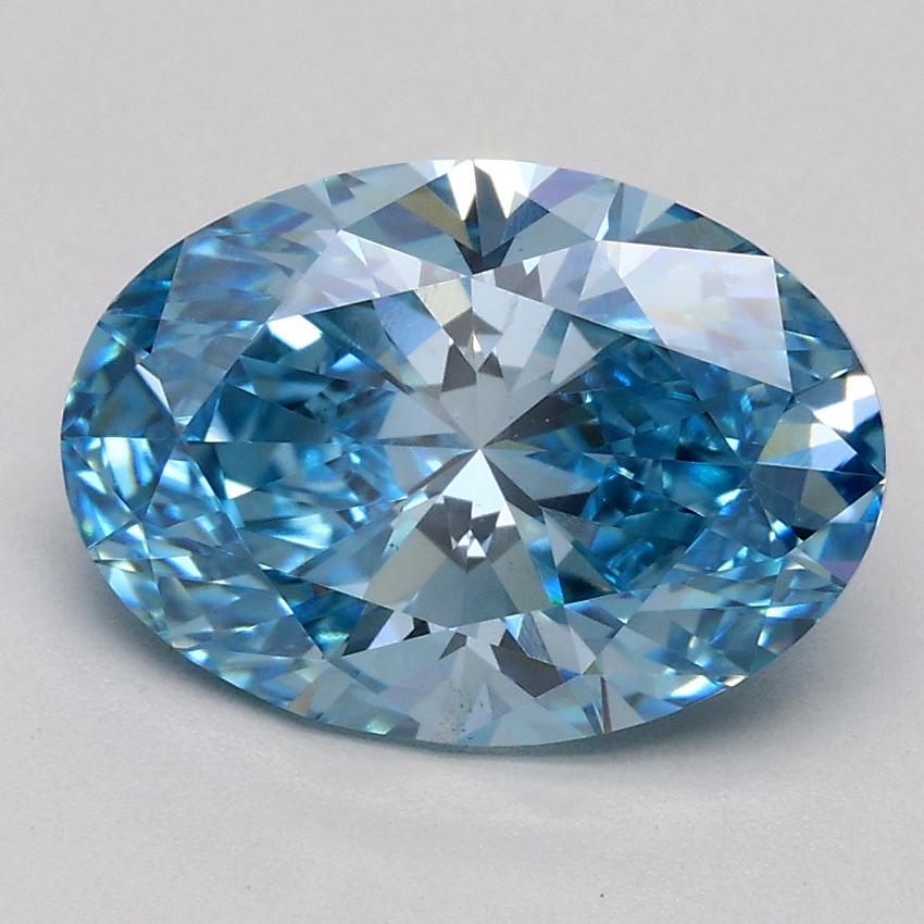 2.08 Ct. Fancy Vivid Blue Oval Lab Grown Diamond