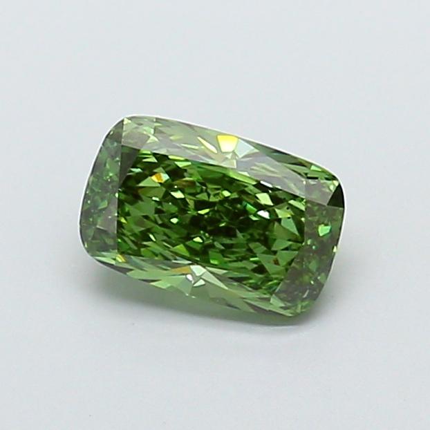 2.07 Ct. Fancy Vivid Green Cushion Lab Grown Diamond