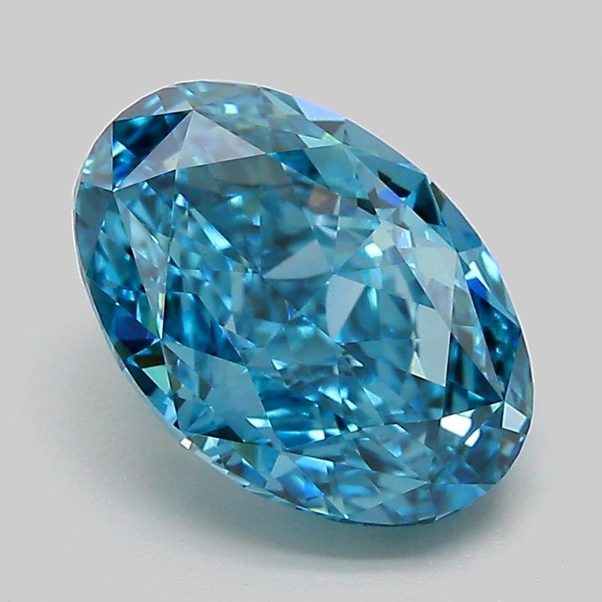 3.15 Ct. Fancy Vivid Blue Oval Lab Grown Diamond